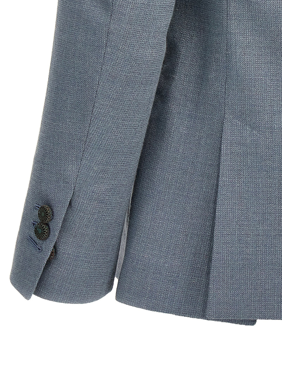 Maurizio Miri Double Breasted Blazer Silk Blend For Women Luxurious Draped Comfort