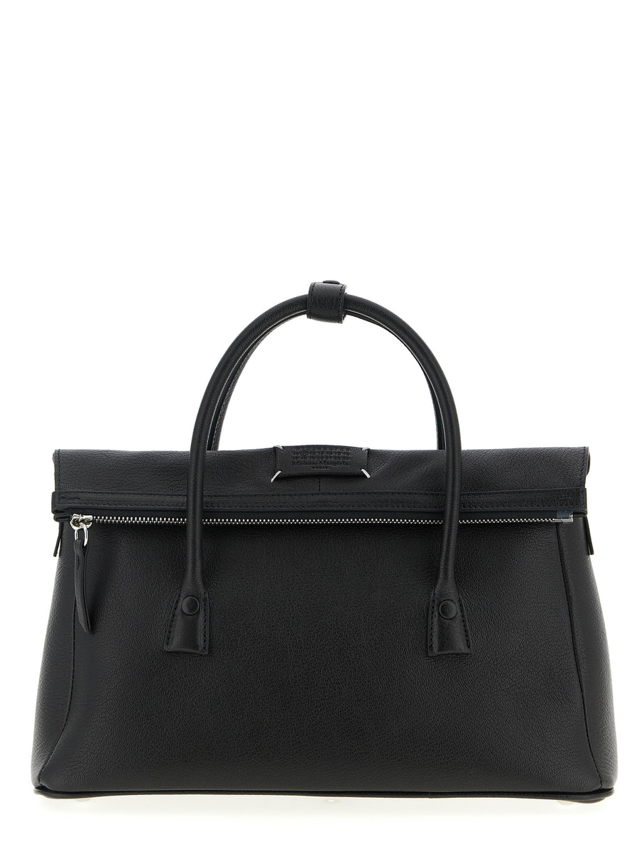 Maison Margiela 5ac East West Handbag Folded Zip Closure Black Goat Cashmere Day To Night For Women