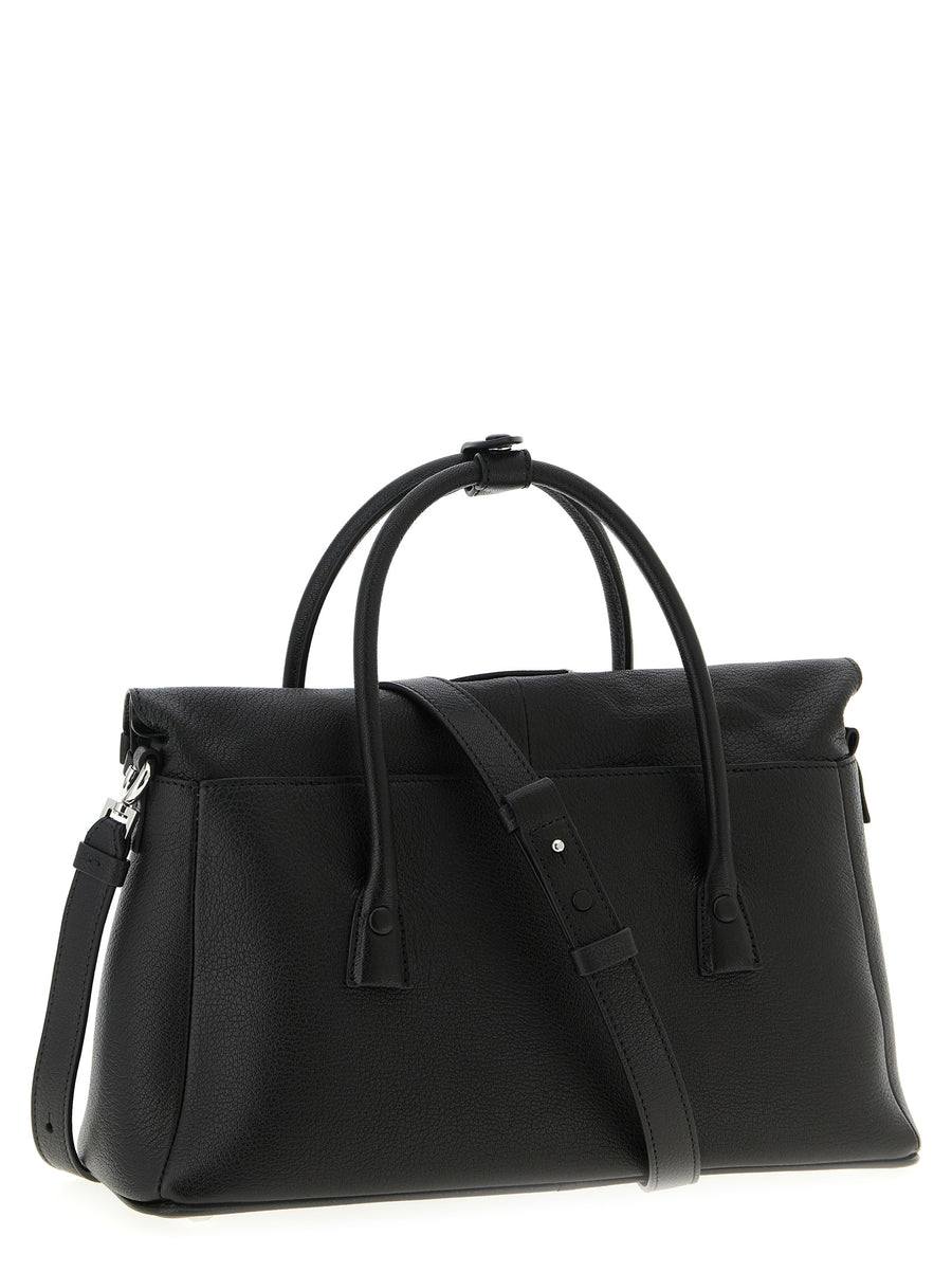 Maison Margiela 5ac East West Handbag Folded Zip Closure Black Goat Cashmere Day To Night For Women