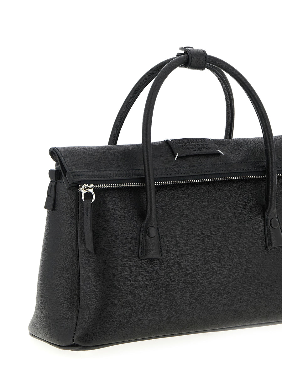 Maison Margiela 5ac East West Handbag Folded Zip Closure Black Goat Cashmere Day To Night For Women