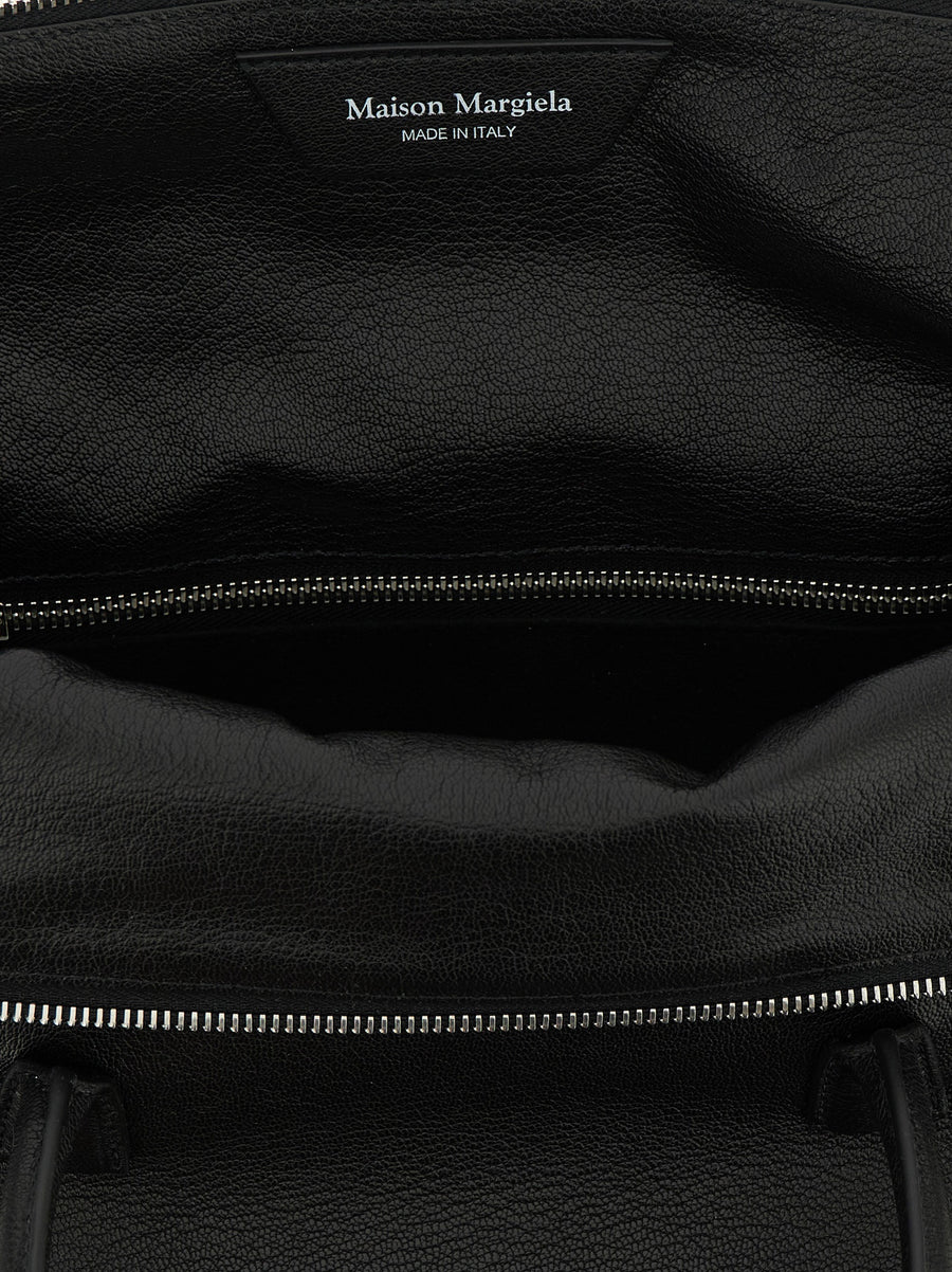 Maison Margiela 5ac East West Handbag Folded Zip Closure Black Goat Cashmere Day To Night For Women