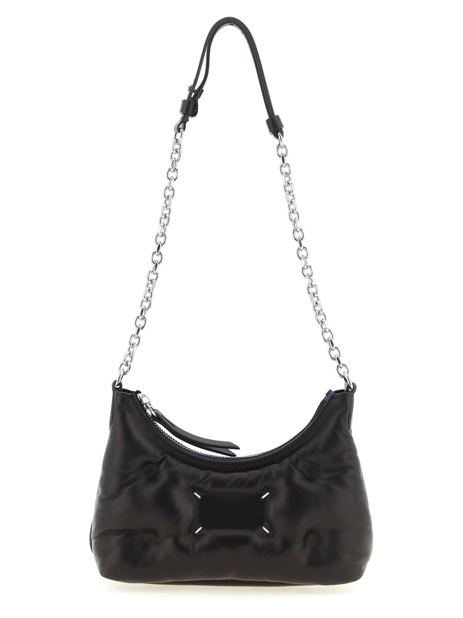 Maison Margiela Glam Slam Hobo Micro Lambskin Leather Shoulder Bag Black