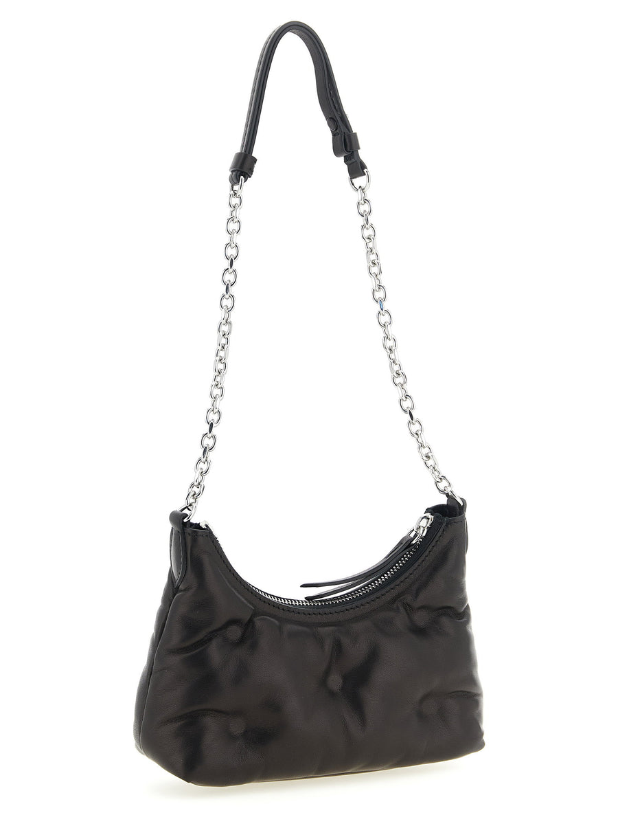 Maison Margiela Glam Slam Hobo Micro Lambskin Leather Shoulder Bag Black