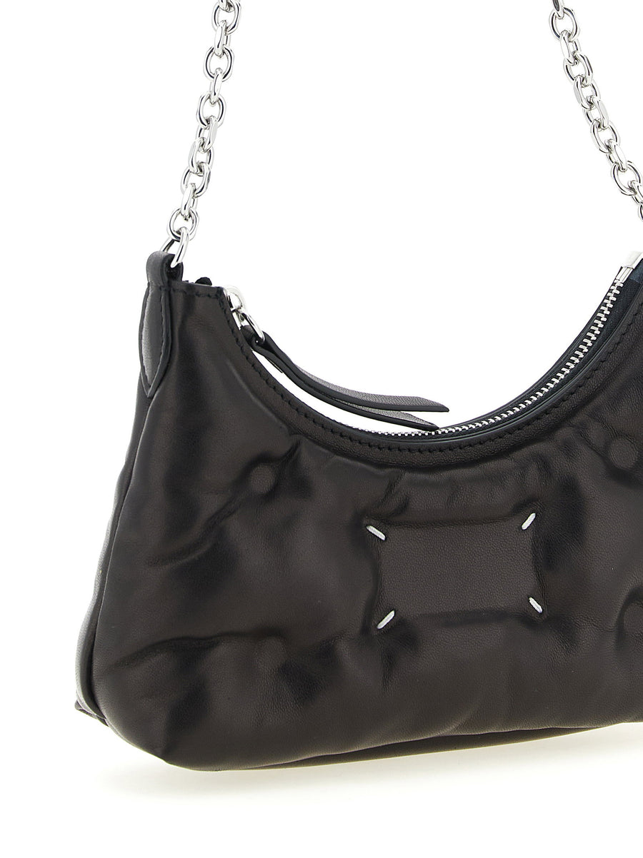 Maison Margiela Glam Slam Hobo Micro Lambskin Leather Shoulder Bag Black