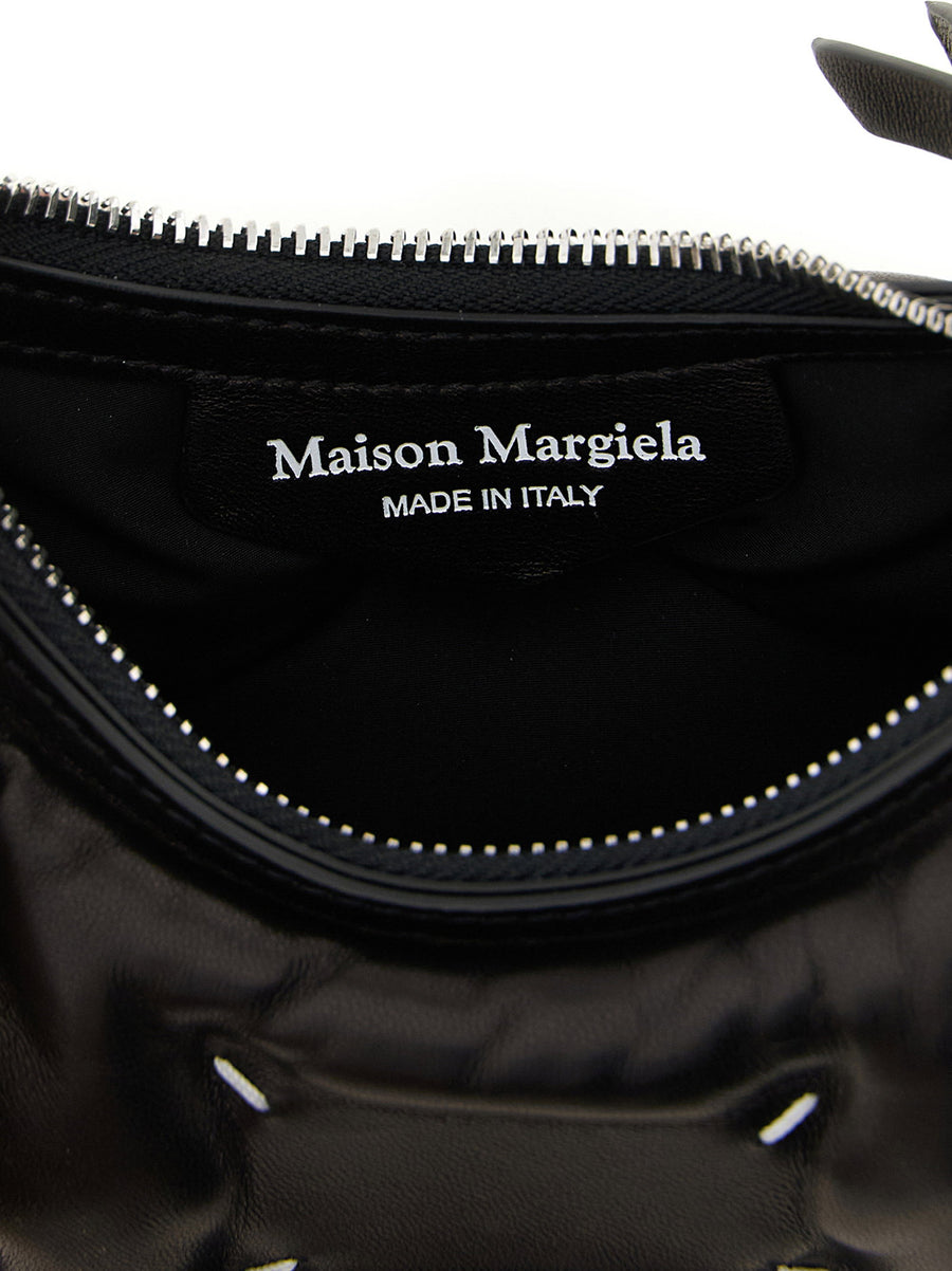 Maison Margiela Glam Slam Hobo Micro Lambskin Leather Shoulder Bag Black