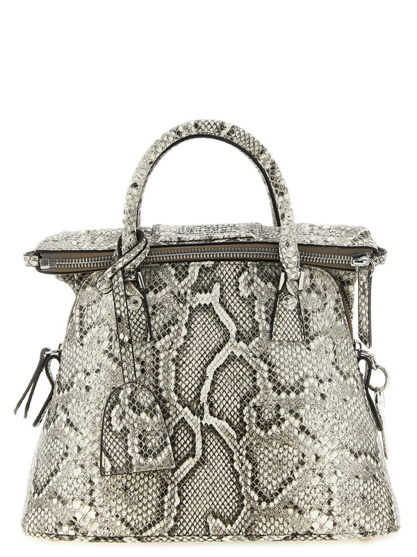 Maison Margiela 5ac Classique Mini Shoulder Bag Elegant Gray Goat Leather Python Print For Women