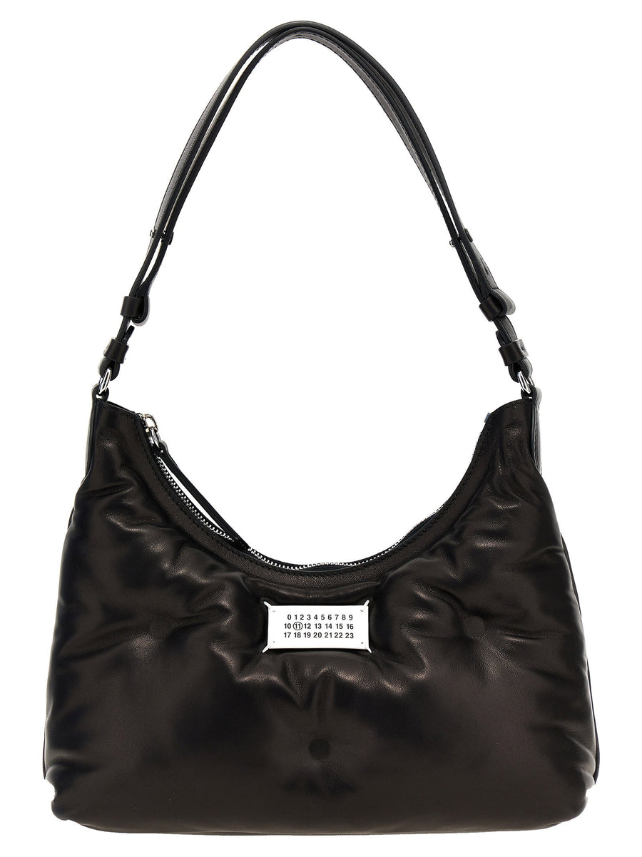 Maison Margiela Glam Slam Quilted Lamb Leather Shoulder Bag For Women Small Hobo With Zip Closure