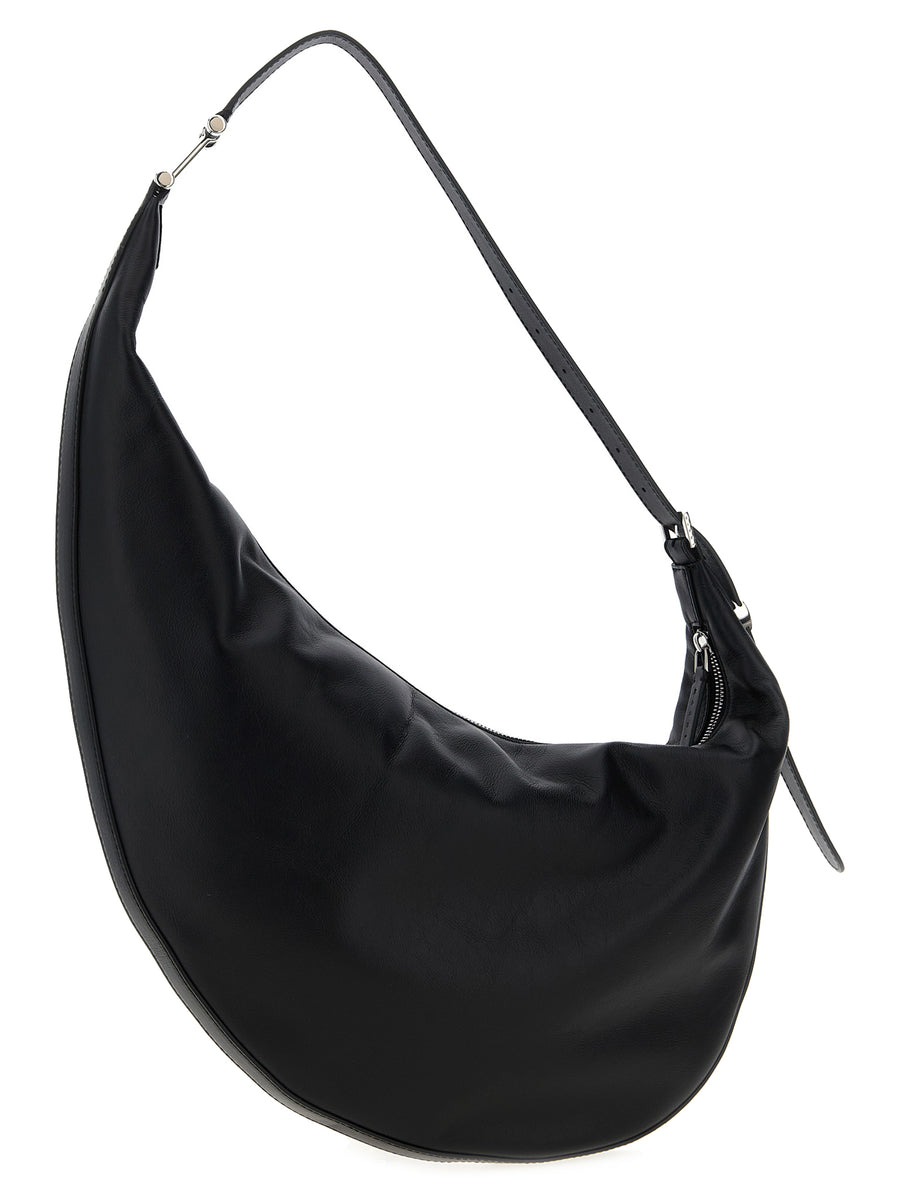Marni Hobo Bag for Women Small Calfskin Shoulder Bag with Crescent Silhouette and Top Zip