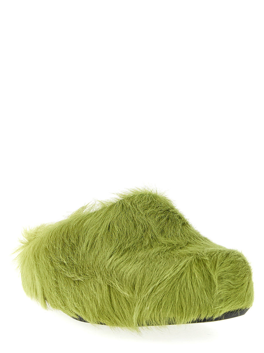 Marni Fussbett Moccasins For Men Premium Green Calfskin Leather Insole Knurled Rubber Sole
