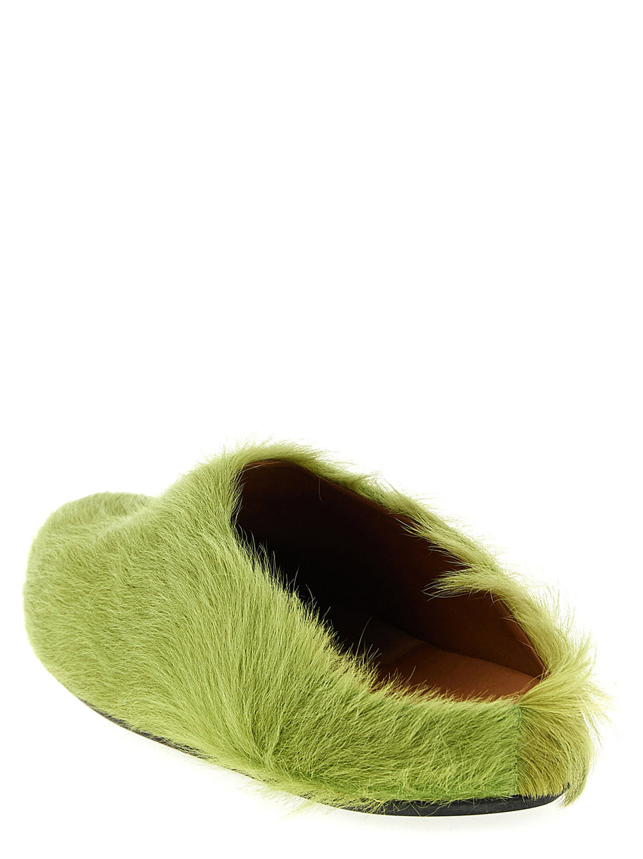 Marni Fussbett Moccasins For Men Premium Green Calfskin Leather Insole Knurled Rubber Sole