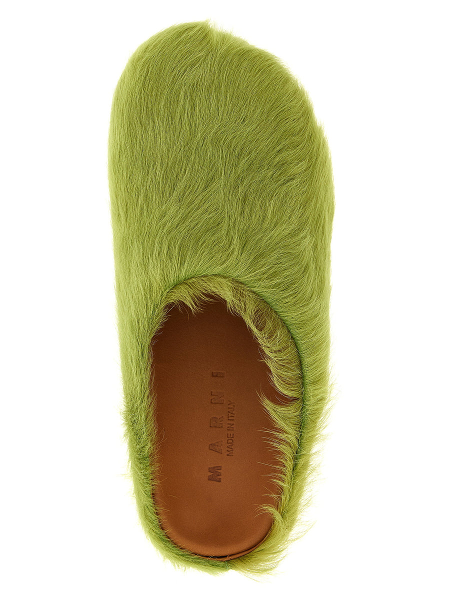 Marni Fussbett Moccasins For Men Premium Green Calfskin Leather Insole Knurled Rubber Sole