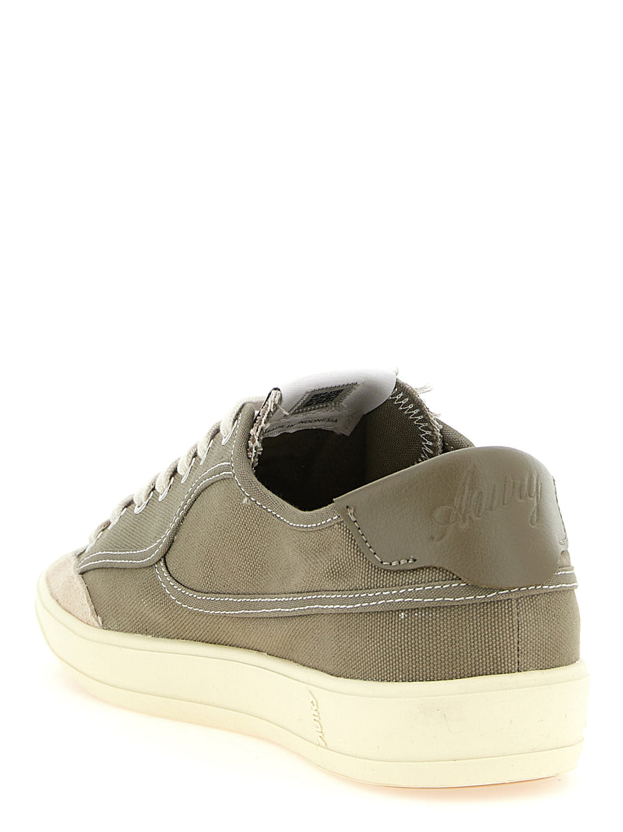 Autry Windscape Low Sneakers For Men Green Canvas Leather Upper Versatile All-Day Comfort