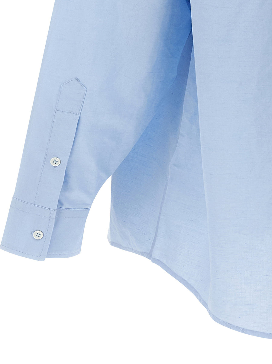 J.W. Anderson Window Shirt Breathable Linen Cotton Blend For Modern Men Luxurious Light Blue