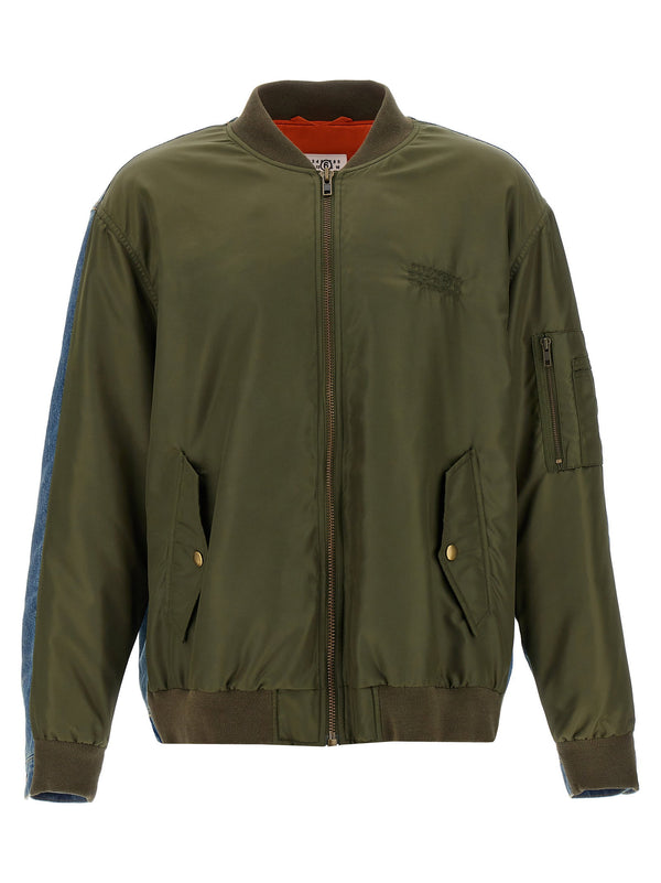 Mm6 Maison Margiela Bimaterial Bomber Jacket
