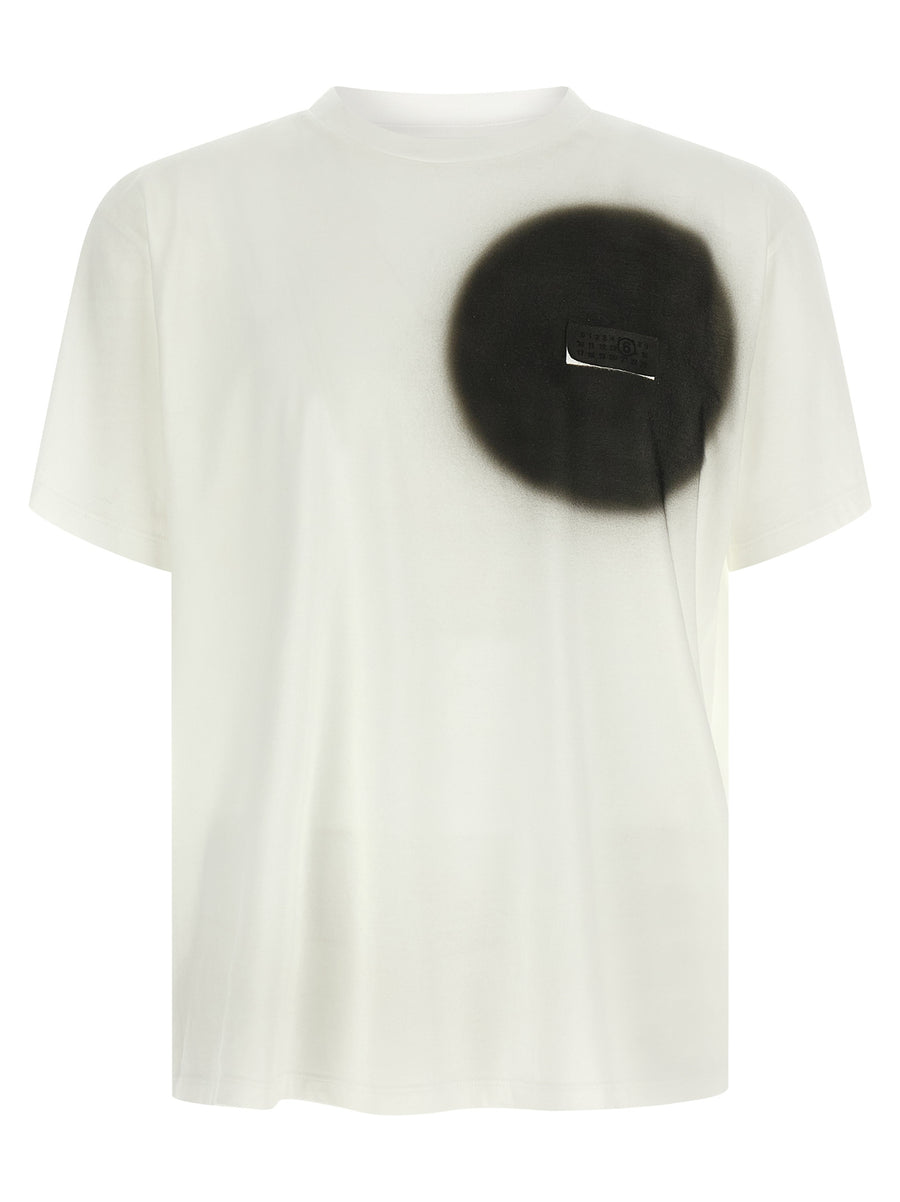 MM6 Maison Margiela Numeric Signature Spray T Shirt 100 Percent Cotton Jersey Front Patch Men Luxury