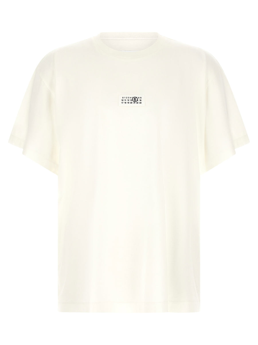 Mm6 Maison Margiela Numeric Signature T Shirt White Cotton Relaxed Fit