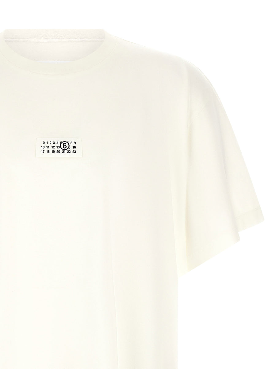 Mm6 Maison Margiela Numeric Signature T Shirt White Cotton Relaxed Fit