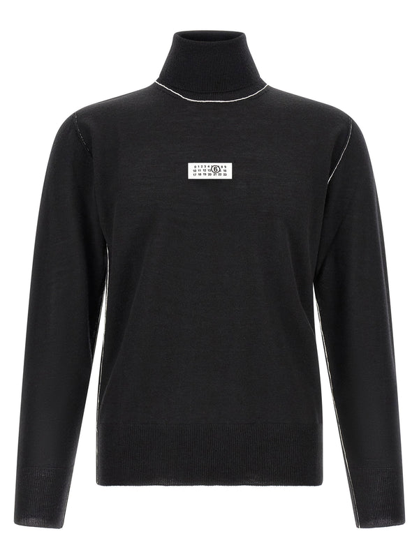 Mm6 Maison Margiela Turtleneck Sweater With Contrast Stitching