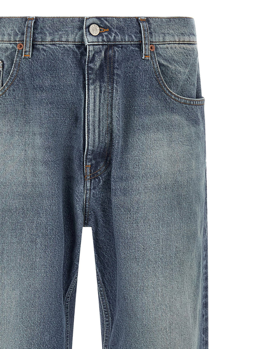 MM6 Maison Margiela Straight Leg Jeans 100 Percent Cotton Blue Wash For Men