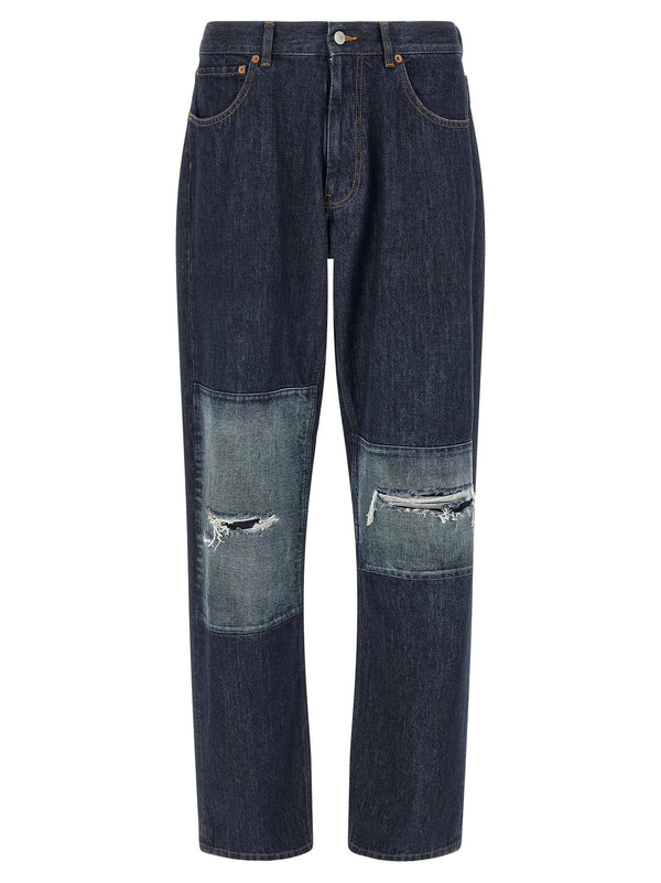 Mm6 Maison Margiela Patchwork Insert Jeans With Knee Inset Details