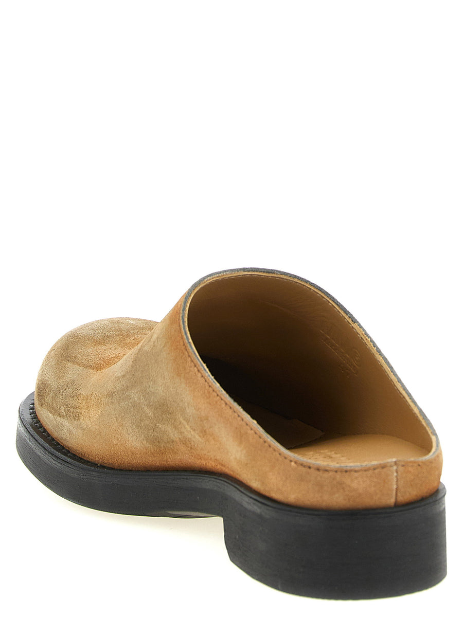 Mm6 Maison Margiela Biker Mules Moccasins For Men Beige Suede