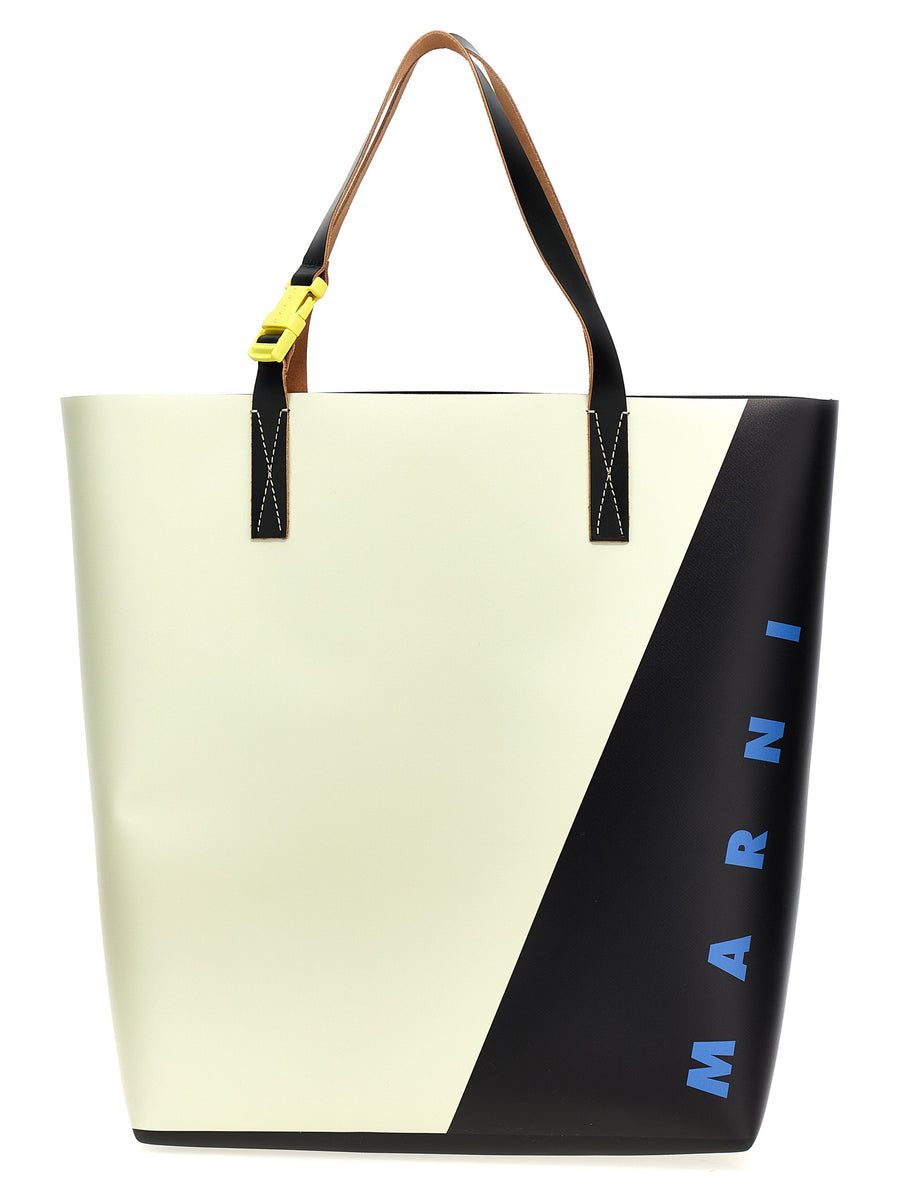 Marni Logo Shopping Bag Luxurious Everyday City Bag For Women With Double Leather Handles
