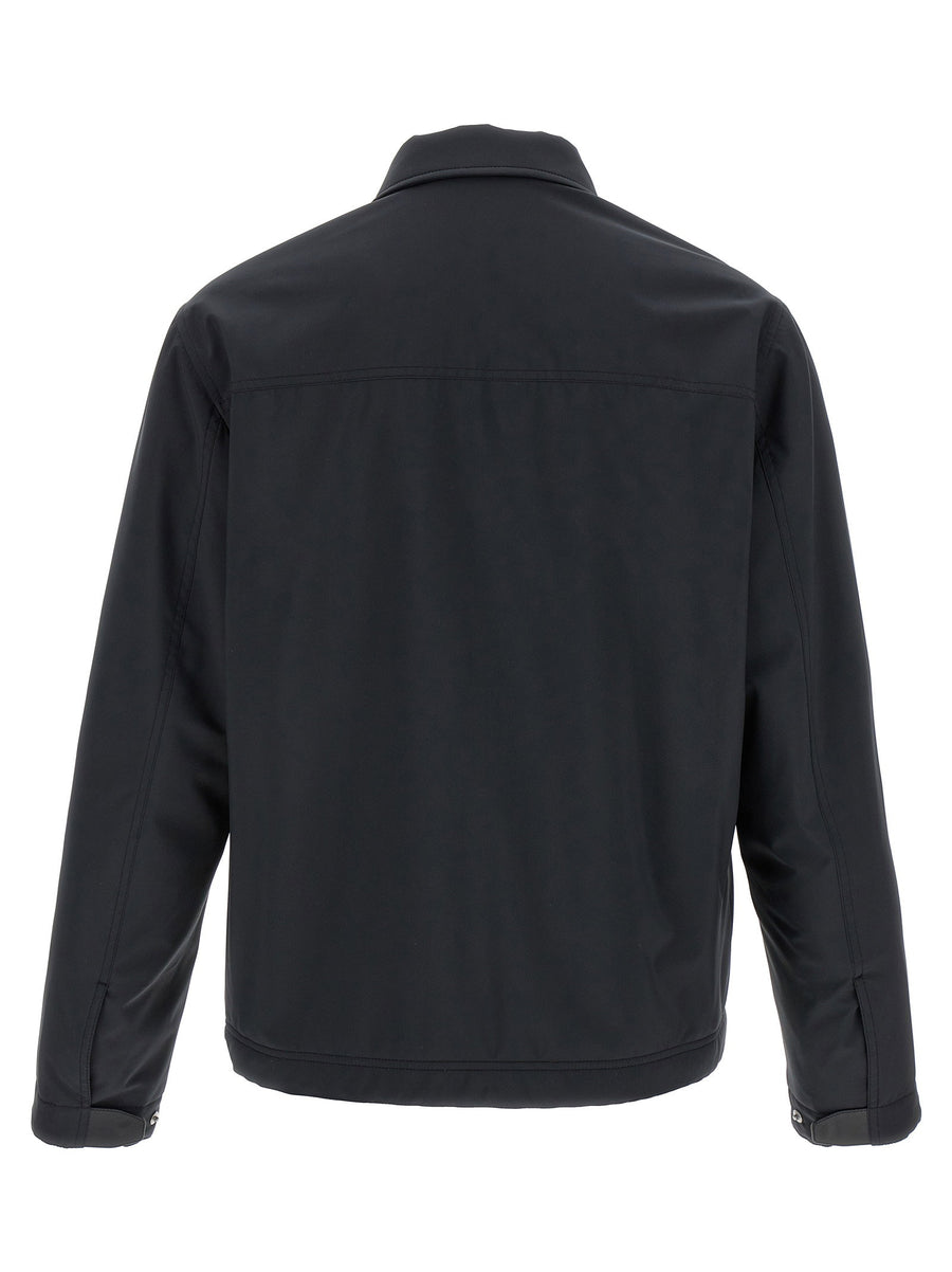 Brioni Performa Blouson Blue Lightweight Padded Jacket With Water Repellent Finish For Men
