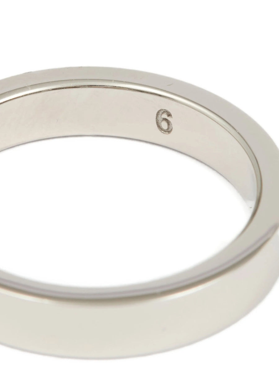 Maison Margiela Logo Ring Minimalist Sterling Silver Band With Discreet Engraved Signature For Men Timeless Luxury