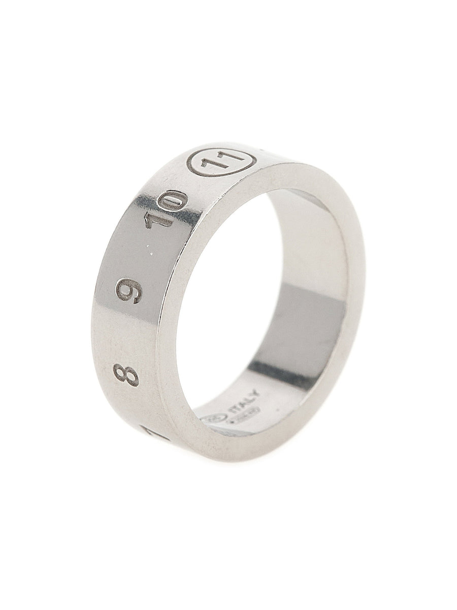 Maison Margiela Numeric Ring In 925 Silver With Engraved Digits