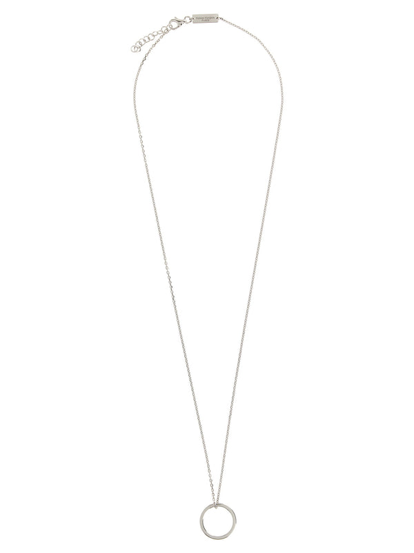 Maison Margiela Rolò Silver Ring Pendant Necklace With Adjustable Carabiner