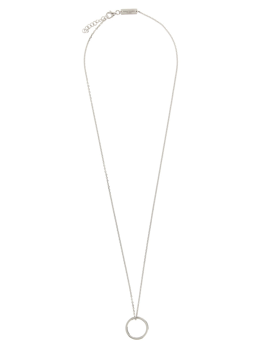 Maison Margiela Rolò Silver Ring Pendant Necklace With Adjustable Carabiner