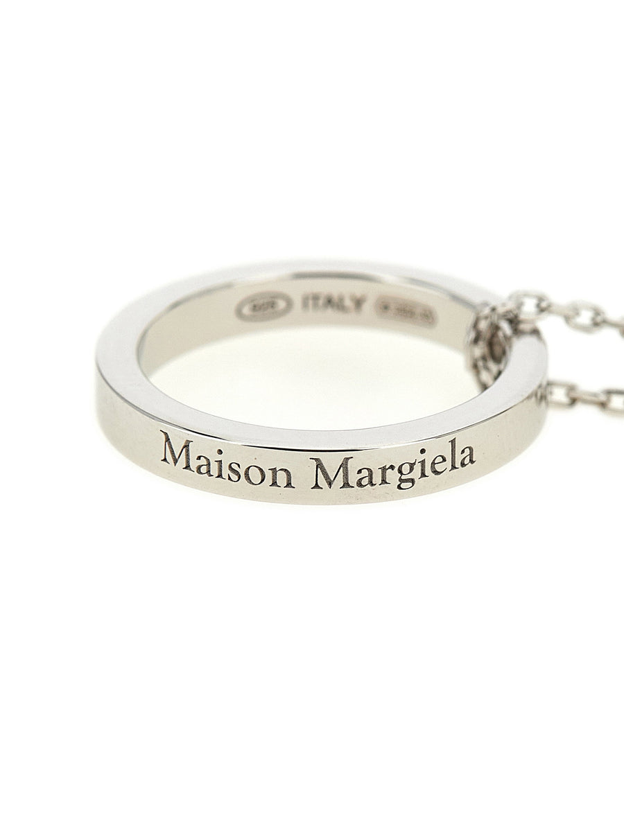 Maison Margiela Rolò Silver Ring Pendant Necklace With Adjustable Carabiner