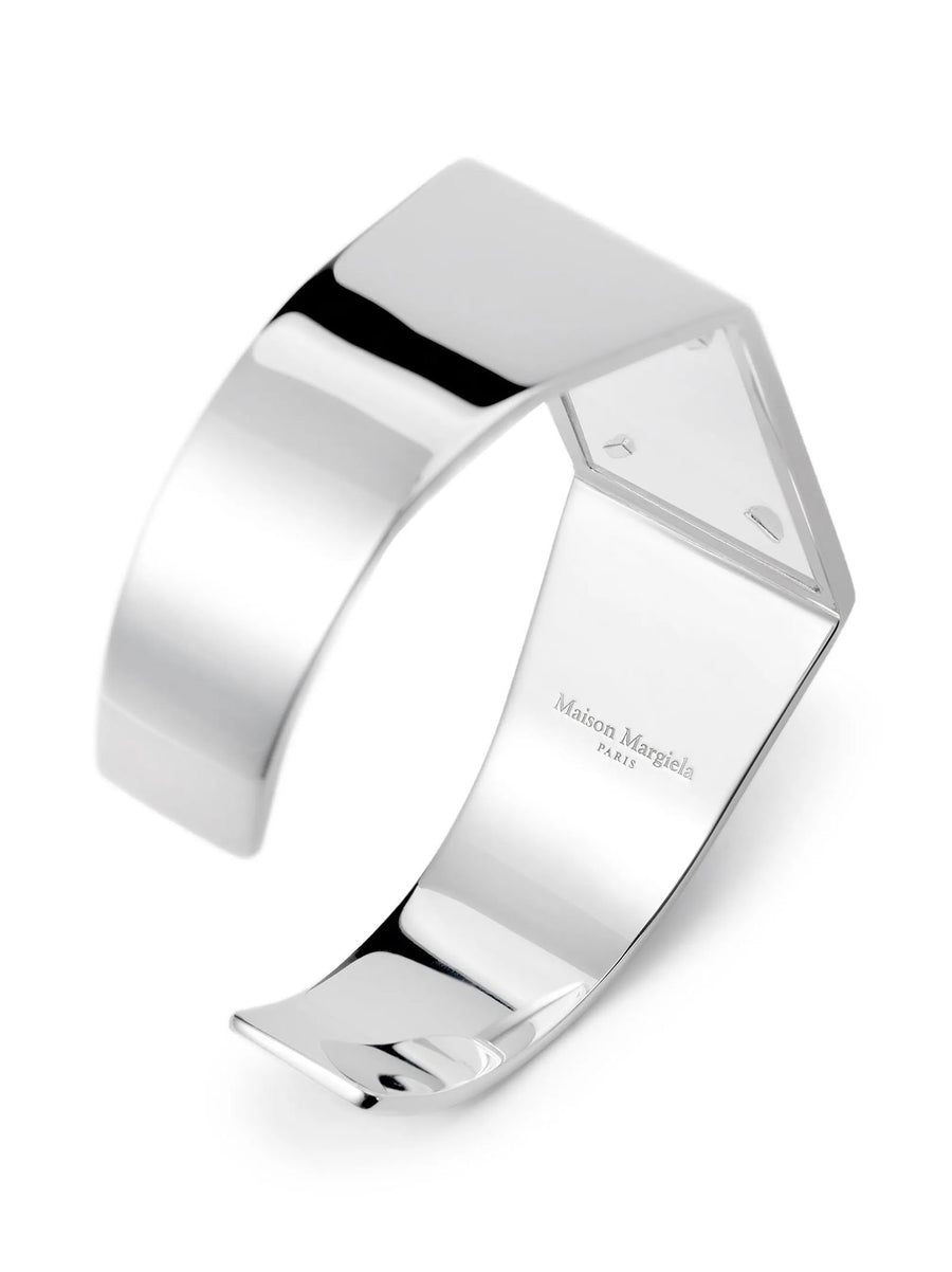 Maison Margiela Four Stitches Bracelet Statement Silver Tone Brass With Plexiglass Plate For Women