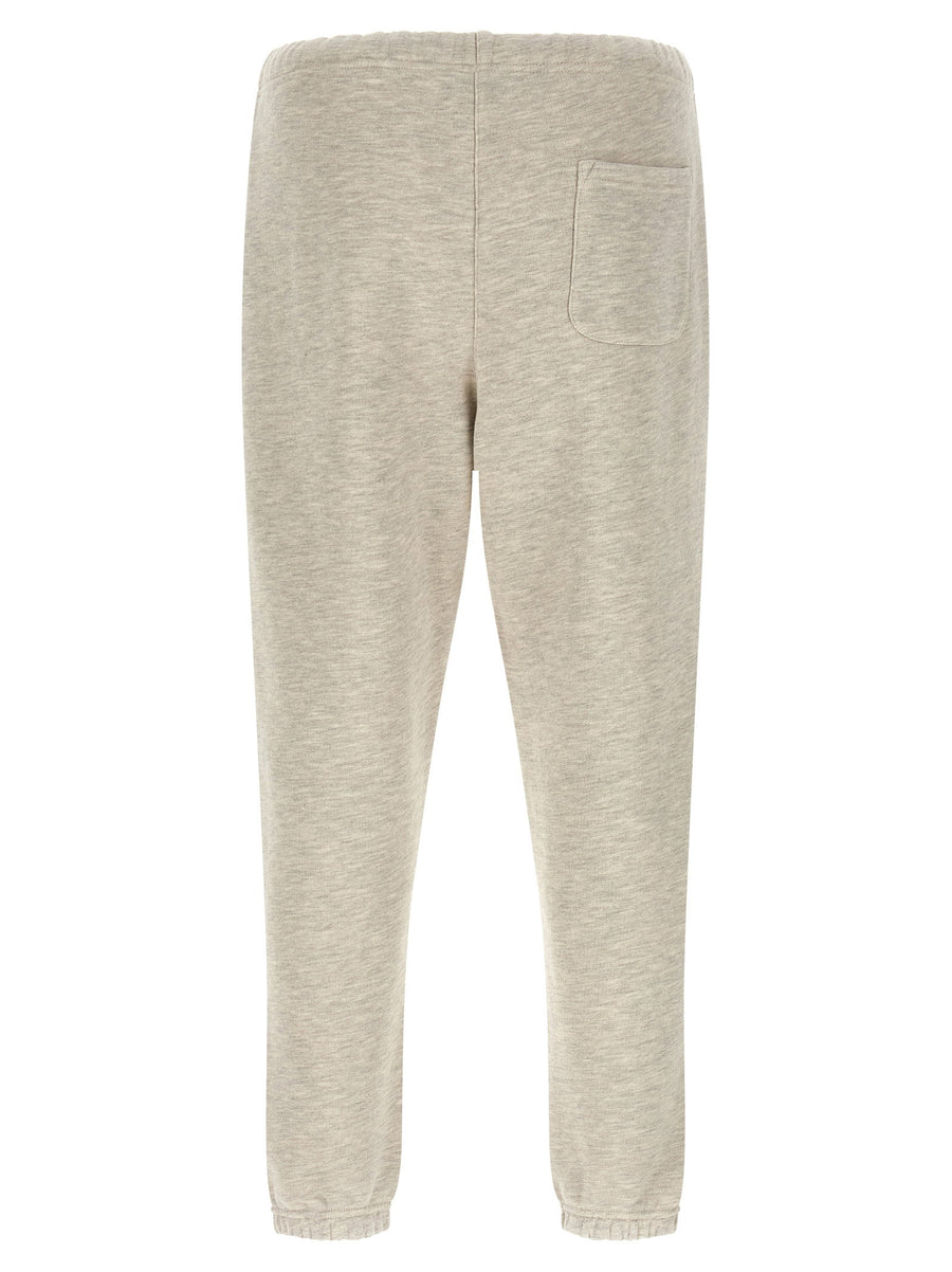 Autry Logo Embroidery Joggers For Men Lightweight Melange Cotton Blend With Drawstring Comfort