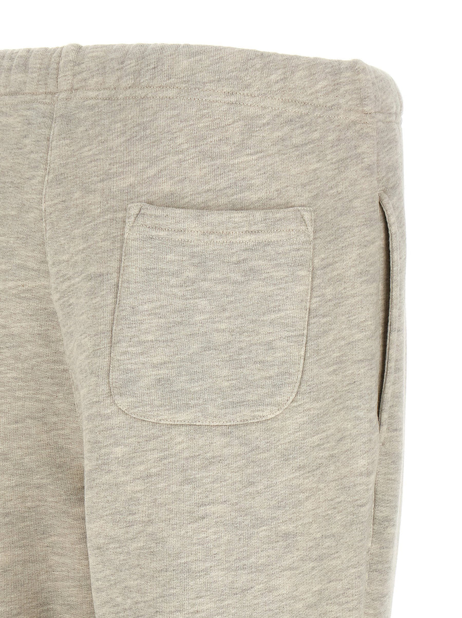 Autry Logo Embroidery Joggers For Men Lightweight Melange Cotton Blend With Drawstring Comfort