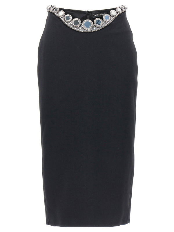 David Koma Puffer Circle Embroidery Skirt