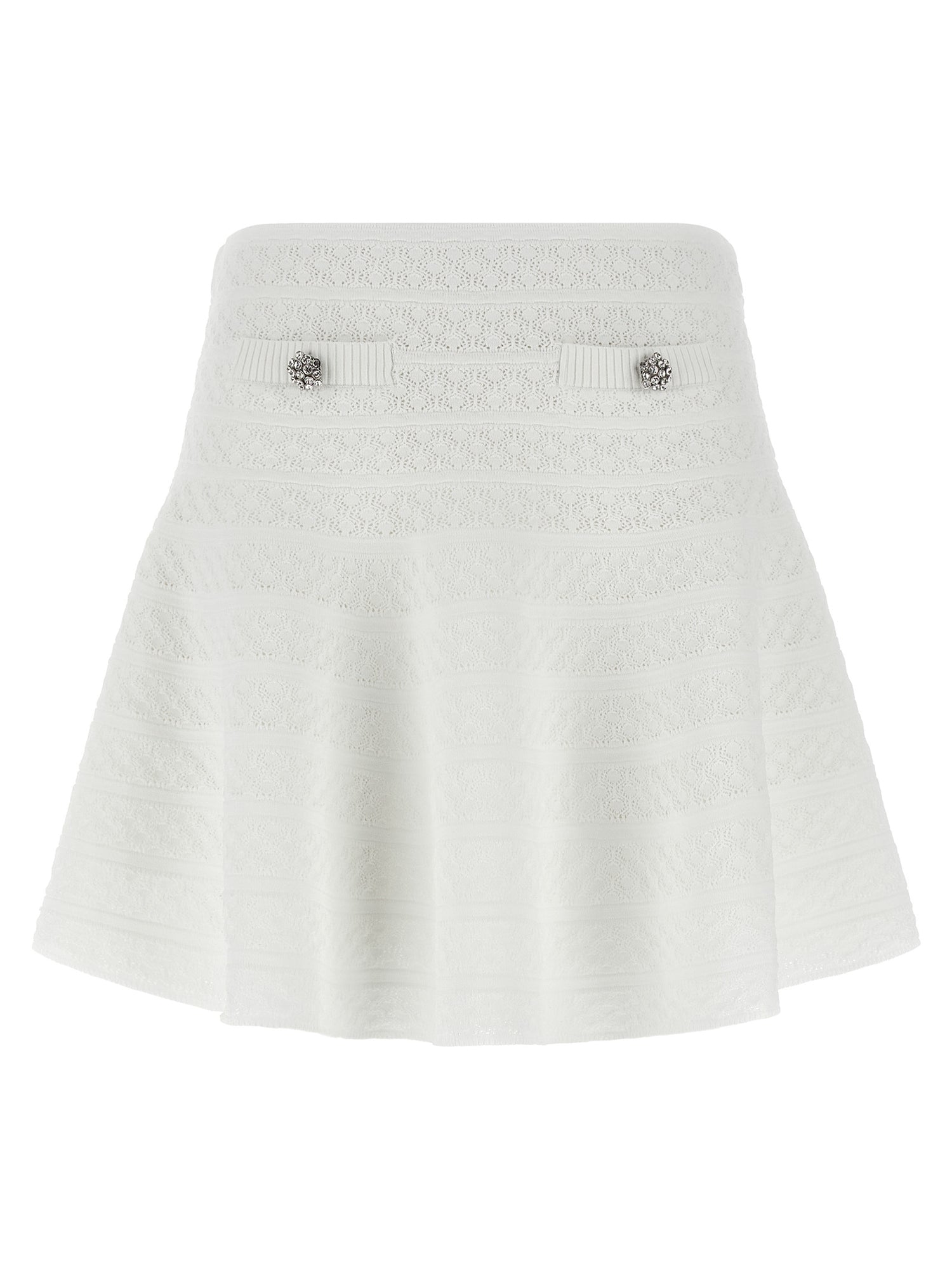 Self-Portrait Pointelle Knit Mini Skirt