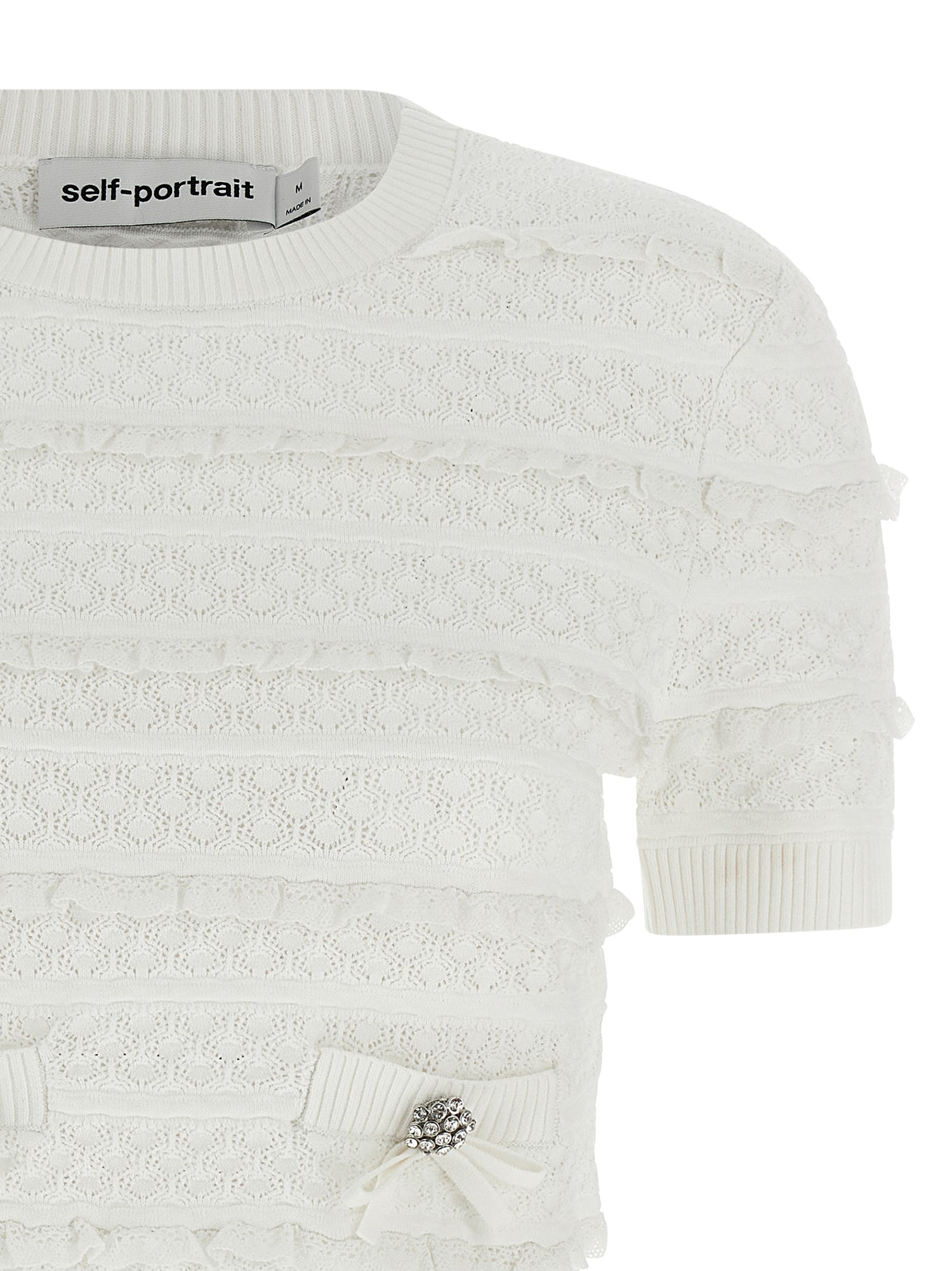 Self-Portrait Pointelle Knit Top
