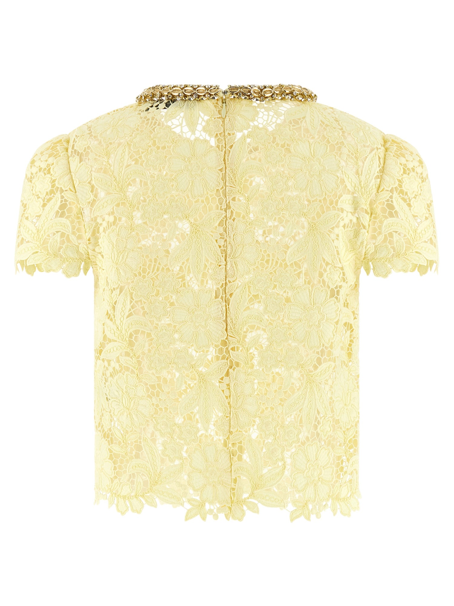 Self-Portrait Yellow Lace Top