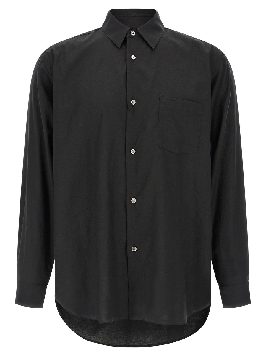 Ssstein Men Cotton Silk Shirt Black Luxury Blend for Everyday Smart Casual Elegance