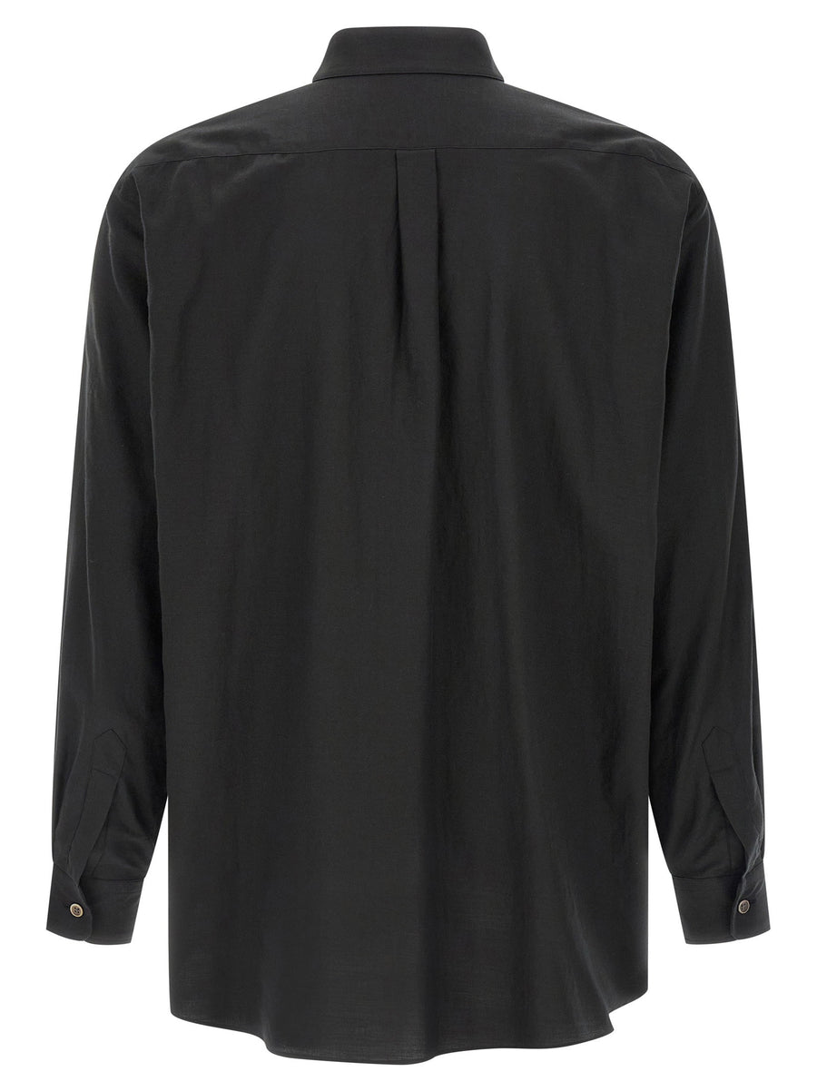 Ssstein Men Cotton Silk Shirt Black Luxury Blend for Everyday Smart Casual Elegance