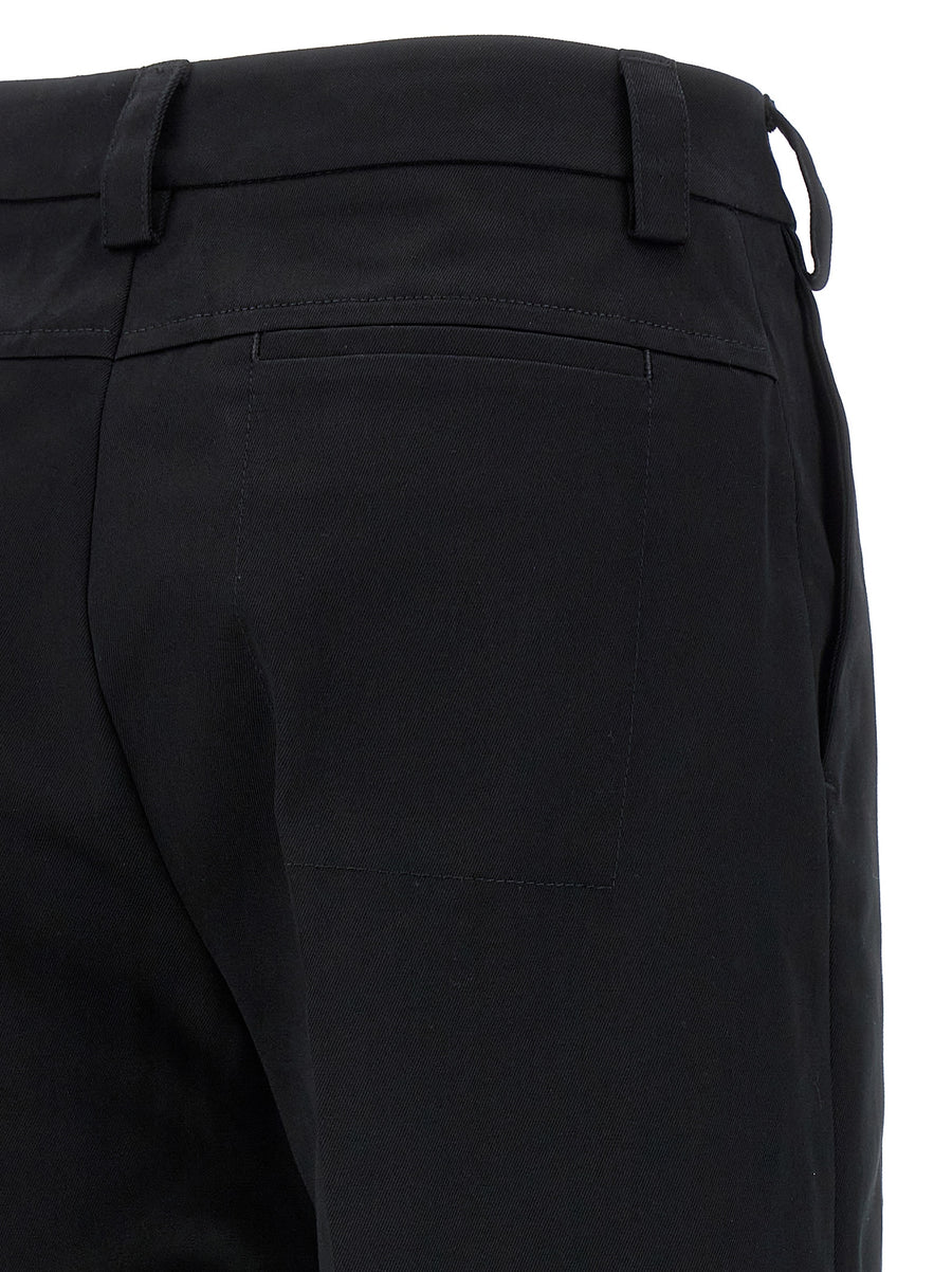 TheLatest Alek Pants Black Cotton Canvas Wide Leg Trousers With Pleated Stretch Hook Button Zip Closure For Women