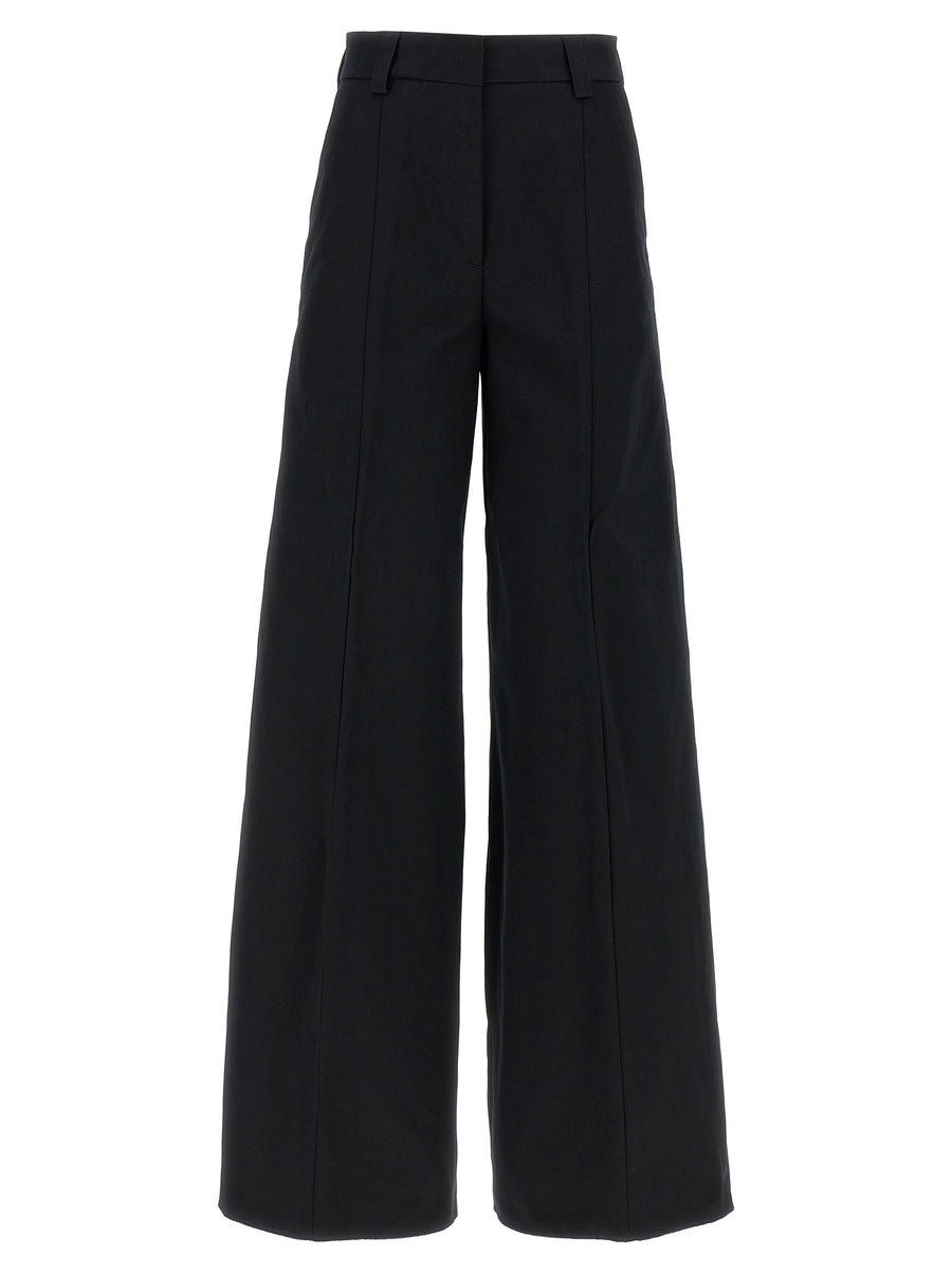 TheLatest Alma Pants Black 100 Percent Cotton Wide Leg Trousers For Women Desk To Dinner Polished With Pockets