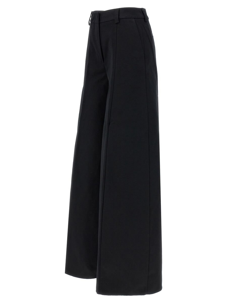 TheLatest Alma Pants Black 100 Percent Cotton Wide Leg Trousers For Women Desk To Dinner Polished With Pockets