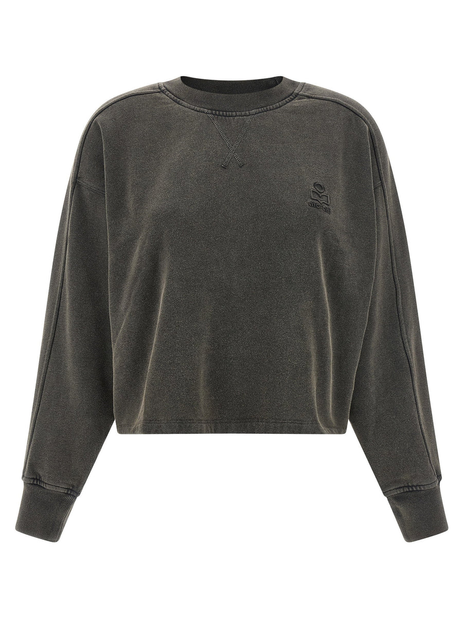Marant Etoile Sunny Crop Sweatshirt Black Logo Embroidery