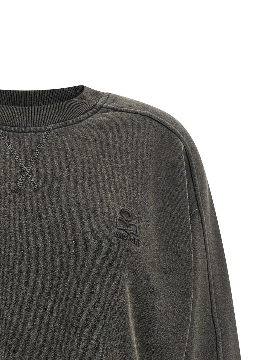 Marant Etoile Sunny Crop Sweatshirt Black Logo Embroidery