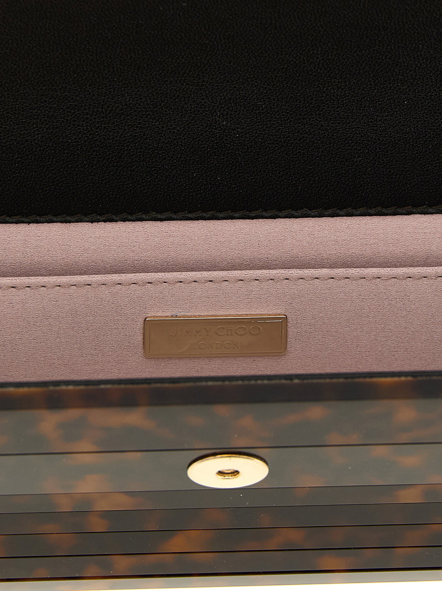Jimmy Choo Sweetie Clutch Beige Tortoiseshell Elongated Silhouette Luxury Evening Bag For Women