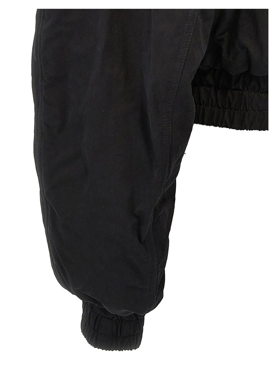 The Andamane Sierra Cropped Bomber Jacket Black Cotton Blend Padded Oversized