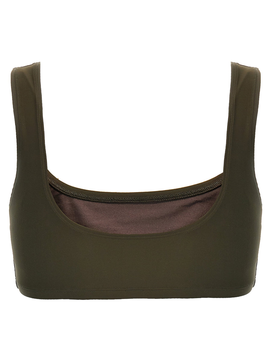 The Andamane Hollywod Top Brown Lycra Round Neck Elastic Hem Women Topwear