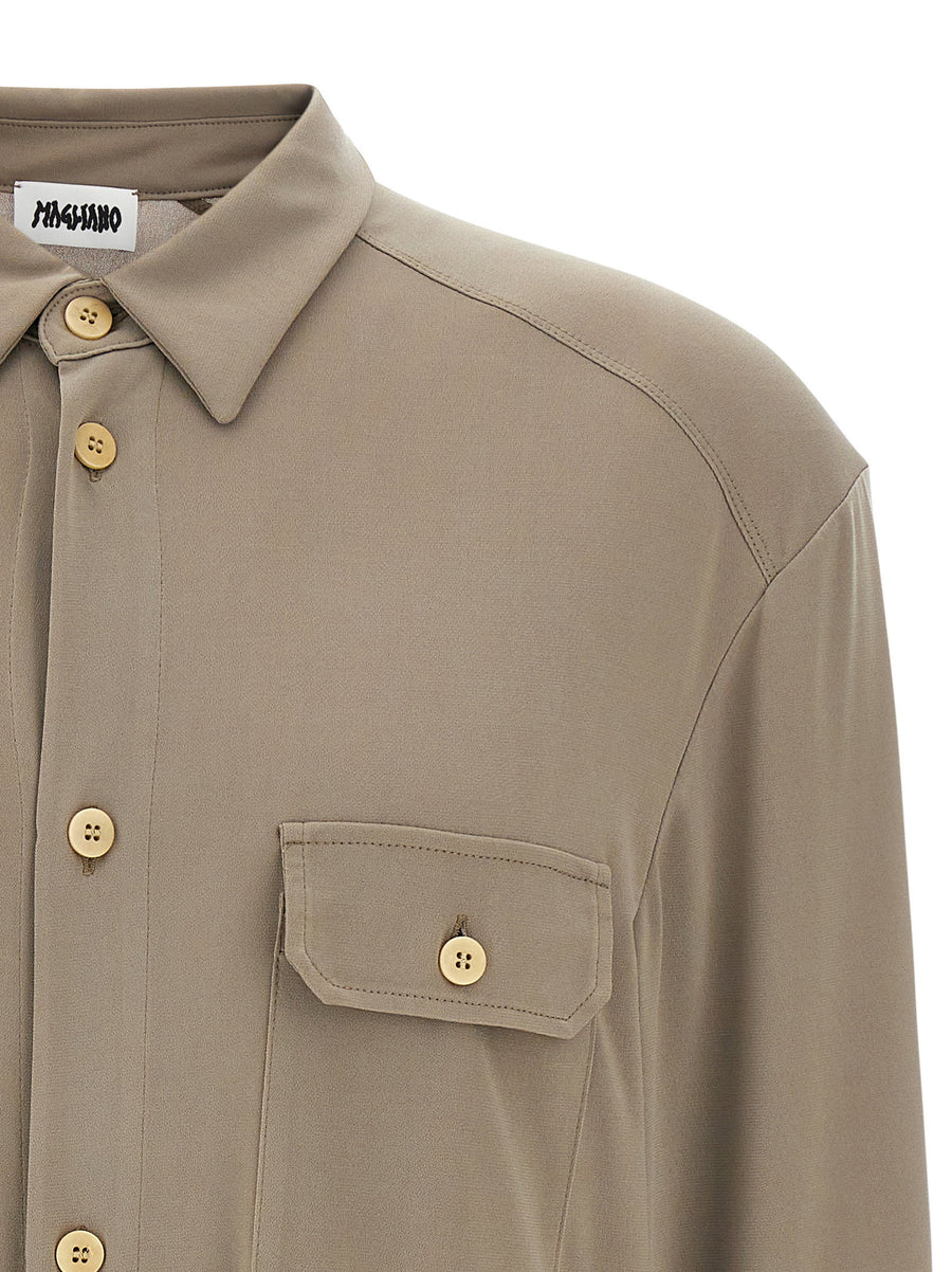 Magliano Vendemmia Shirt Gray Stretch For Modern Men